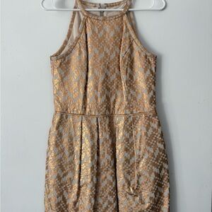 Rachel Roy metalic Gold and Cream Women's bubble Dress